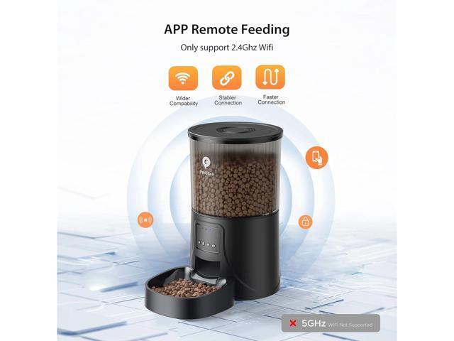 Automatic Cat Feeder WiFi - Automatic Cat Food Dispenser with APP Feeding Control, 4L Auto Pet Feeder for Dry Food, Dual Power Supply, Desiccant Bag