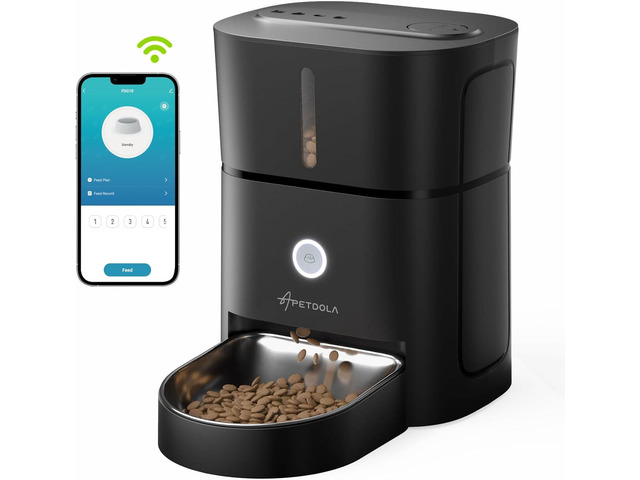 Automatic Cat Feeder, 5G WiFi Cat Food Dispenser with APP Control, 3L/12 Cup Tim