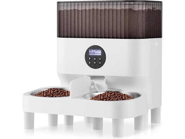Automatic Cat Feeders for 2 Cats, 5L Elevated Auto Cat Food Dispenser with Raiser Kit and 2 Stainless Bowls, Timed Programmable Pet Feeder for Cats...