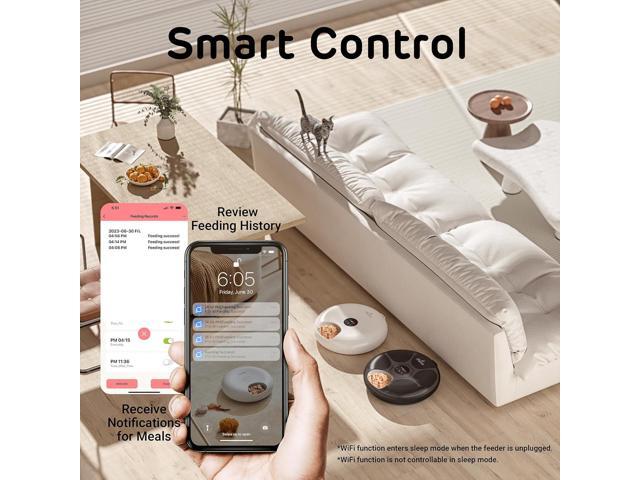 Donut Frost WiFi 6 Meal Automatic Cat Food Dispenser with App Control, Dry & Wet Food Automatic Cat Feeder, Smart Dog Feeder with Two Ice Packs,...