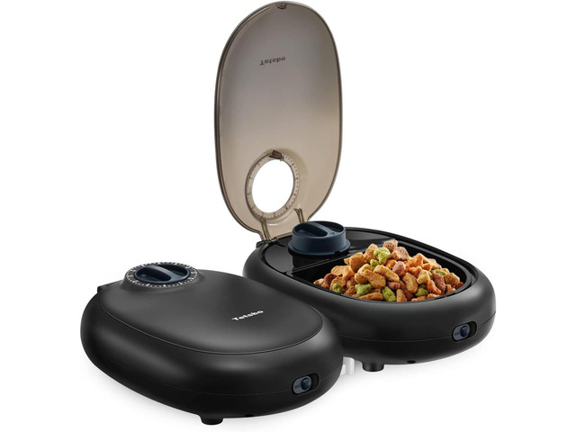 Automatic Cat Feeder,2-Meal Cat Food Bowl with 48-Hour Programmable Timer, Ice P