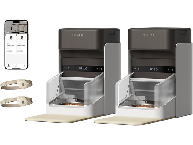 2 Packs RFID Automatic Cat Feeders, 5G Wi-Fi 2 Packs Automatic Pet Feeders, 3L 2