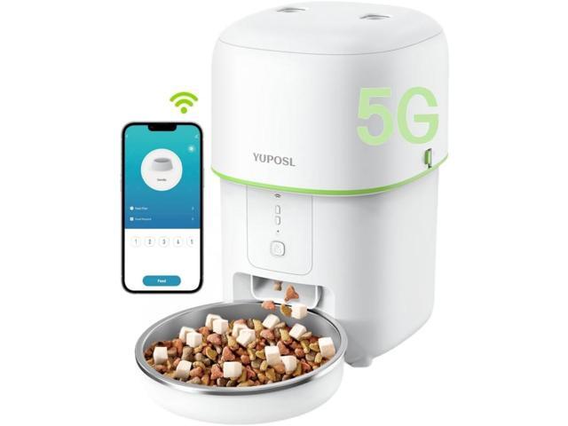 5G WiFi Automatic Cat Feeders Easy to Use - 2L/4L Cat Food Dispenser, Automatic Timed Cat Feeder with Dual-Band WiFi APP Control for Remote...