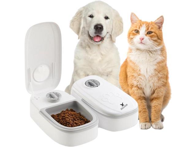 Automatic Cat Feeder with Ice Pack - 2-Meal Pet Feeder for Small Dogs - Dry and Wet Food Dispenser for Cats, 48-Hours Timer