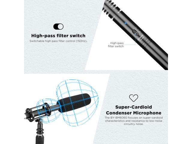Boya XLR Shotgun Microphone BY-BM6060, Super-Cardioid Condenser Mic with 24 48V Phantom Power for Camera Camcorder Film Interview TV Program...