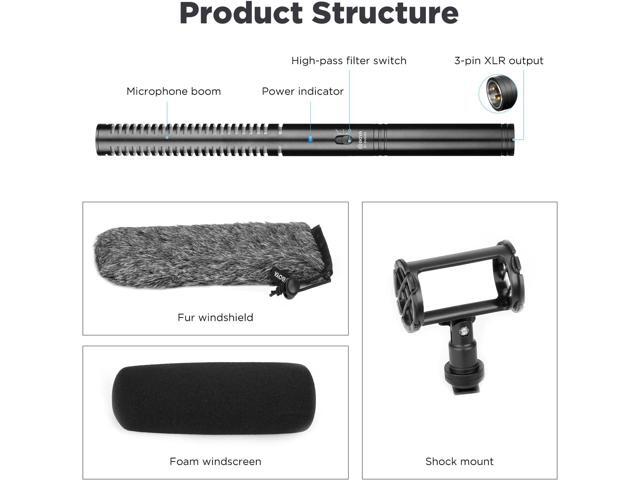 Boya XLR Shotgun Microphone BY-BM6060, Super-Cardioid Condenser Mic with 24 48V Phantom Power for Camera Camcorder Film Interview TV Program...