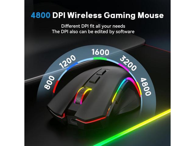 S101-PKS Gaming Keyboard and Mouse Wireless with Tri-Mode, RGB Keyboard and 4800 DPI Gaming Mouse, 10 Independent Multimedia Keys for Wins, PC,...