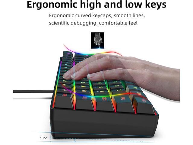 60% Wired Gaming Keyboard, RGB Backlit Ultra-Compact Mini Keyboard, Waterproof Small Compact 61 Keys Keyboard for PC/Mac Gamer, Typist, Travel,...