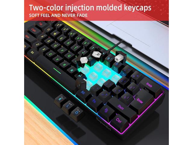 60% Wired Gaming Keyboard, RGB Backlit Ultra-Compact Mini Keyboard, Waterproof Small Compact 61 Keys Keyboard for PC/Mac Gamer, Typist, Travel,...