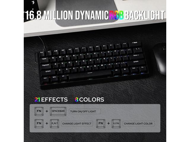 Aula WIN60 HE 60% Wired Magnetic Keyboard with Adjustable Actuation, 8000 Hz Polling Rate, Hall Effect Switches, Hot-Swap, for FPS Games (Black)