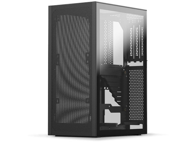 SSUPD Meshlicious Mini-ITX Small Form Factor (SFF) Case - One Tempered Glass Side Panel & One Mesh Side Panel with PCIe 3.0 Riser Cable - Black.