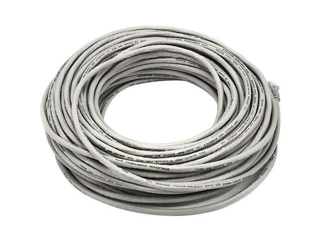 Monoprice Cat5e Ethernet Patch Cable - 100 Feet - Gray Network Internet Cord - RJ45, Stranded, 350Mhz, UTP, Pure Bare Copper Wire, 24AWG