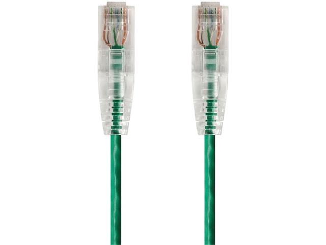 Monoprice Cat6 Ethernet Patch Cable - 2 feet - Green Snagless RJ45 Stranded 550MHz UTP CMR Riser Rated Pure Bare Copper Wire 28AWG - SlimRun Series