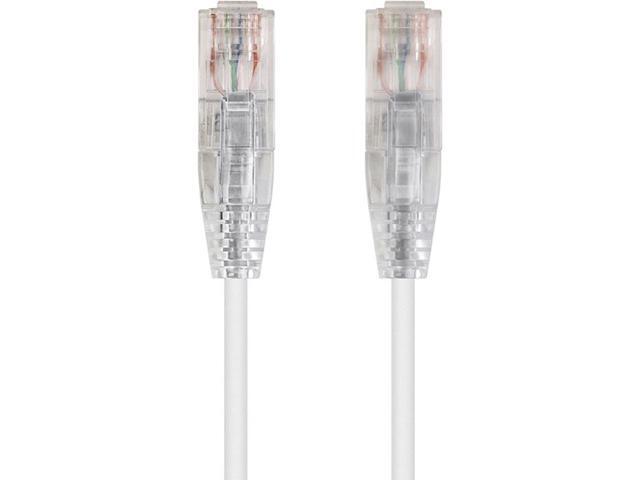 Monoprice Cat6 Ethernet Patch Cable - 3 feet - White Snagless RJ45 Stranded 550MHz UTP CMR Riser Rated Pure Bare Copper Wire 28AWG - SlimRun Series