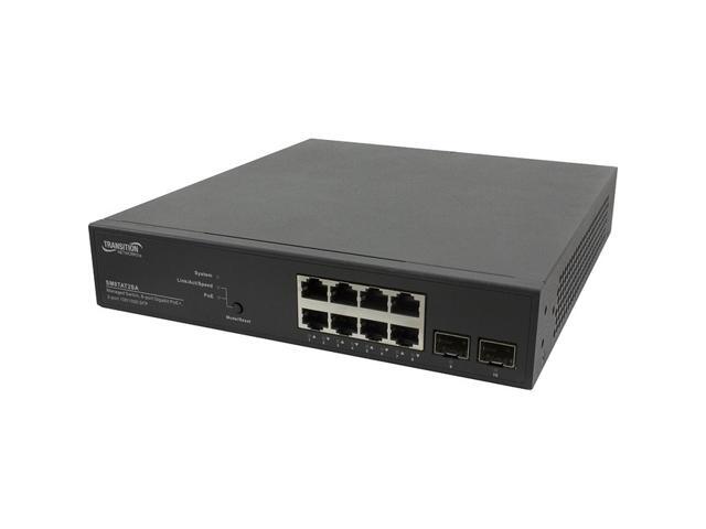 TRANSITION NETWORKS SM8TAT2SA-NA SMART MANAGED POE+ SWITCH8PORT