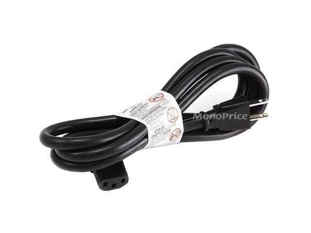 Monoprice 10ft 14AWG Power Cord w/ 3 Conductor PC Power Connector Socket, 15A (NEMA 5-15P to Right Angle IEC-320-C13)