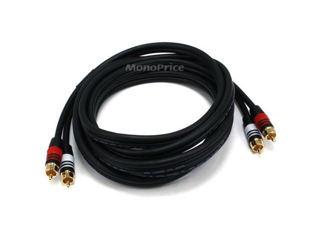 Monoprice 10ft Premium 2 RCA Plug/2 RCA Plug M/M 22AWG Cable - Black