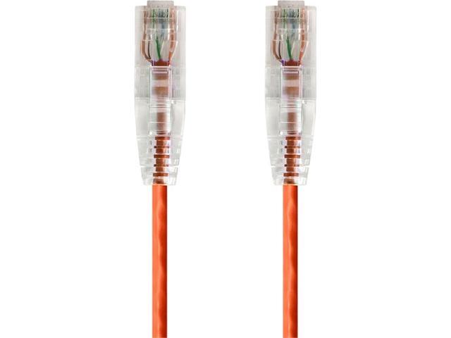 Monoprice Cat6 Ethernet Patch Cable - 2 feet - Orange Snagless RJ45 Stranded 550MHz UTP CMR Riser Rated Pure Bare Copper Wire 28AWG - SlimRun Series