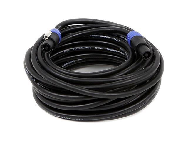 Monoprice Pro Audio Cable - 50 Feet - Black 2-conductor NL4 Female to NL4 Female Speaker Twist Connector Cable, 12AWG With Spring-Loaded Lock