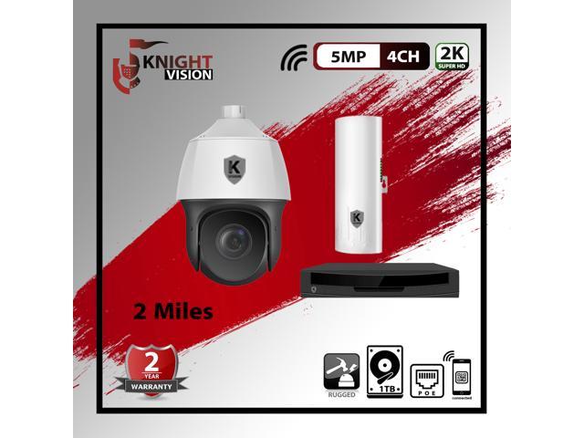Knight Vision // PTZ Surveillance Cameras with FREE mobile monitoring / HIGH RESOLUTION / Package 015-5MP / 1-4CH NVR / H.265 decoding / Security.