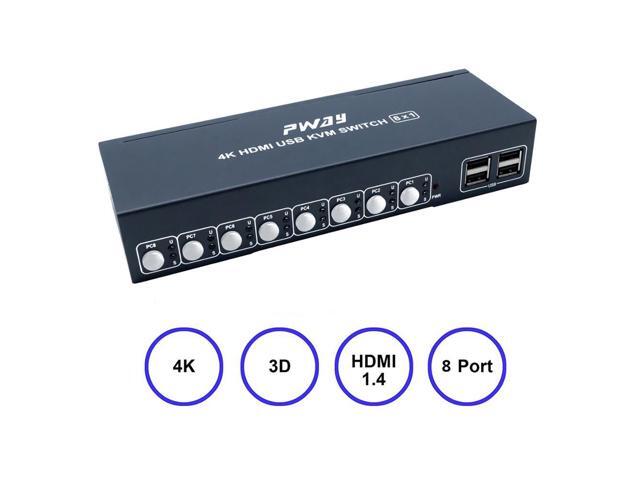 PW-SH0801KHDMI KVM SWITCH 4K@30Hz USB 1.1 Support Wireless Keyboard Mouse