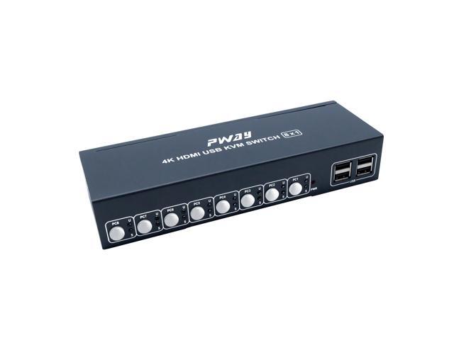 PW-SH0801KHDMI KVM SWITCH 4K@30Hz USB 1.1 Support Wireless Keyboard Mouse
