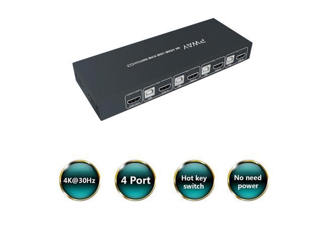 PWAY PW-SH0401B 4Kx2K@30Hz 3D 1920*1080@60Hz HDMI KVM 4*1 SWITCH usb switch