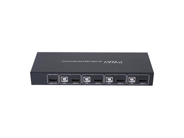 PWAY PW-SH0401B 4Kx2K@30Hz 3D 1920*1080@60Hz HDMI KVM 4*1 SWITCH usb switch