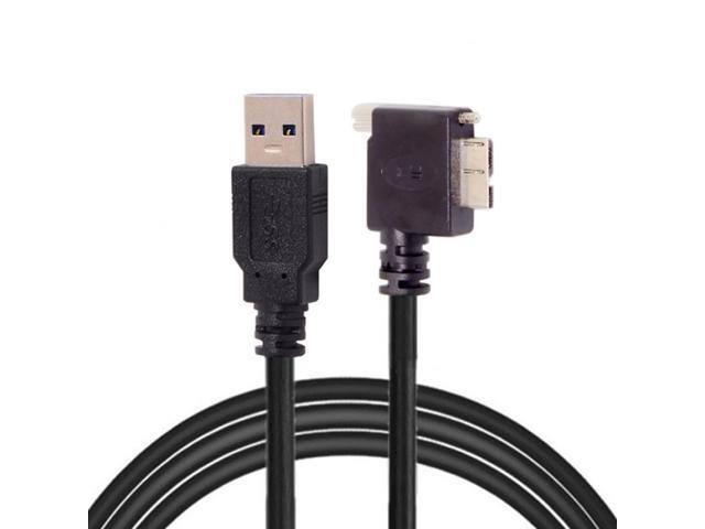 CY 5.0M 90 Degree Right Angled Micro USB Screw Mount to 3.0 Data Cable for Industrial Camera U3-044-RI-5.0M