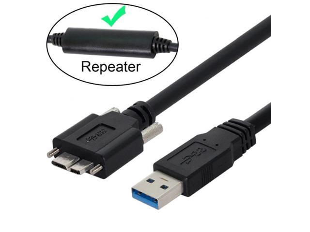 CY 8m USB 3.0 A Type Repeater Cable Male to Micro USB 3.0 B Male with Mount Panel Screws for Camera U3-106-8.0M