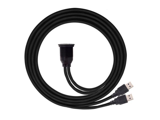 CY 1m Waterproof Dual USB 3.0 Extension AUX Flush Mount Car Mount Extension Cable for Dashboard Panel U3-383-2P-1.0M