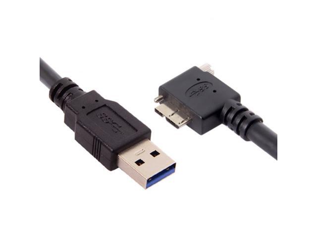 CY 5.0M 90 Degree Left Angled Micro USB Screw Mount to 3.0 Data Cable for Industrial Camera U3-044-LE-5.0M
