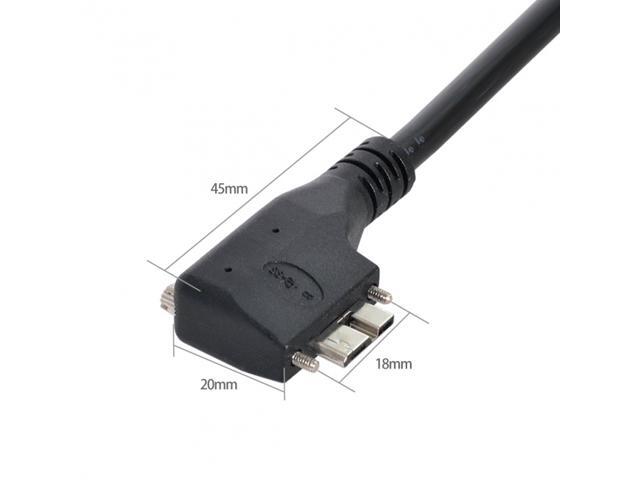 CY 5.0M Dual Screws 90 Degree Right Angled Micro USB Mount to USB3.0 Data Cable for Industrial Camera U3-054-RI-5.0M