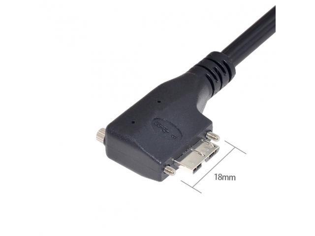 CY 3.0M Dual Screws 90 Degree Left Angled Micro USB Mount to USB3.0 Data Cable for Industrial Camera U3-054-LE-3.0M