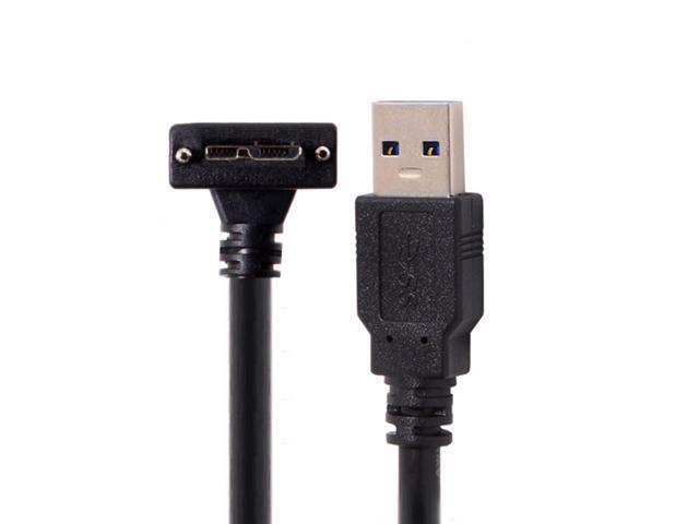 CY 5.0M 90 Degree Down Angled Micro USB Screw Mount to 3.0 Data Cable for Industrial Camera U3-044-DN-5.0M