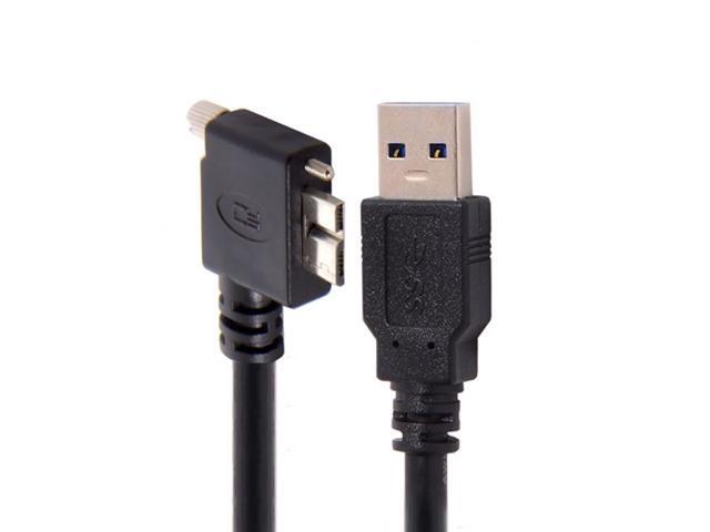 CY 5.0M 90 Degree Left Angled Micro USB Screw Mount to 3.0 Data Cable for Industrial Camera U3-044-LE-5.0M