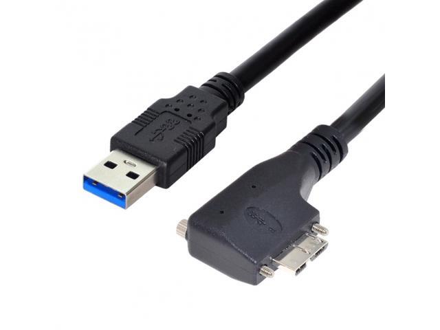 CY 3.0M Dual Screws 90 Degree Left Angled Micro USB Mount to USB3.0 Data Cable for Industrial Camera U3-054-LE-3.0M