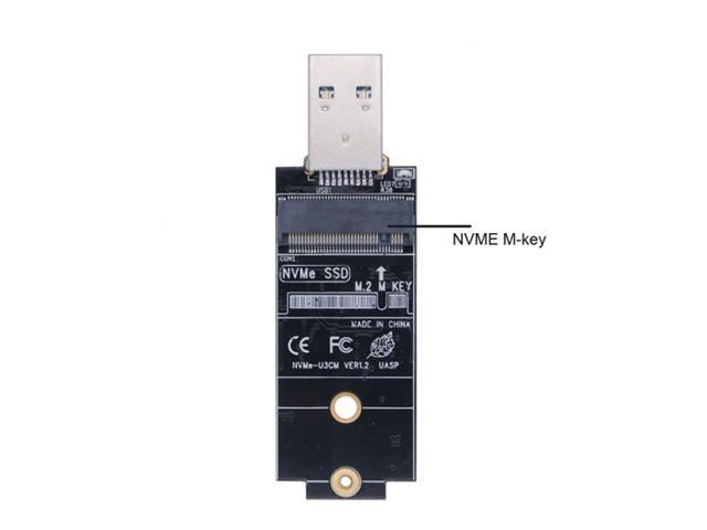 CY USB 3.1 Gen2 10Gbps to NVME PCI-E M-Key Solid State Drive External Enclosure 2230/2242mm U3-047