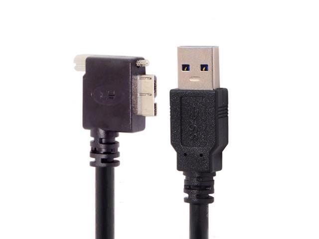 CY 5.0M 90 Degree Right Angled Micro USB Screw Mount to 3.0 Data Cable for Industrial Camera U3-044-RI-5.0M