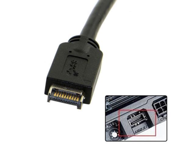 FVH USB 3.1 Front Panel Header to USB-C Type-C Female Extension Cable 40cm with Panel Mount Screw UC-037