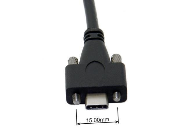 CY USB 3.1 Type-C Dual Screw Locking to Locking USB-C 10Gbps Data Cable 1.2m Panel Mount Type UC-046-1.2M