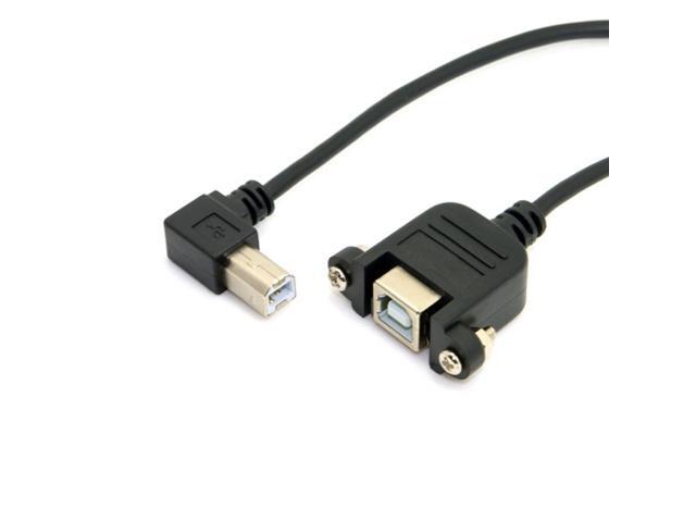 CY Right angled USB B Male to Female extension cable with screws for Panel Mount 1m U2-132-RI-1.0M