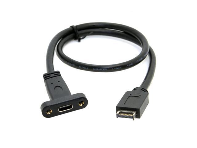 FVH USB 3.1 Front Panel Header to USB-C Type-C Female Extension Cable 40cm with Panel Mount Screw UC-037