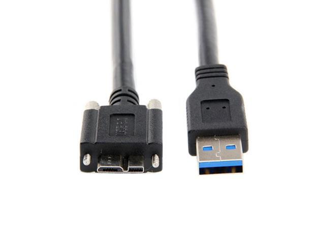 CY 1.2M USB 3.0 A type Cable Male to Micro USB 3.0 B Male with Mount Panel Screws for Hard Disk Mobile Phone U3-106-1.2M