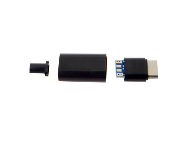 CY 5pcs/lot DIY 24pin USB Type C USB-C Male OTG Host Type 5.1k Resistor with Black Housing Cover UC-210-BK