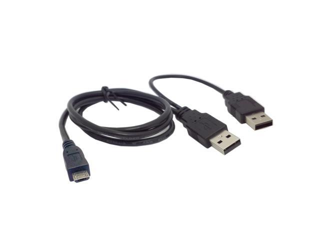 CY USB 2.0 two Male to Micro USB 5Pin Male Y Cable 80cm for external Hard Disk Drive U2-072-0.8M