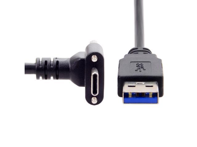 CY 3.0M Down Up Angled USB 3.1 Type-C Dual Screw Locking to Standard USB3.0 Data Cable 90 Degree for Camera UC-128-3.0M