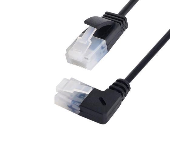 CY Left Angled 8P8C STP Cat6 Lan Ethernet Network Patch Cord 90 Degree to Straight Cable 50cm UT-009-LE-0.5M