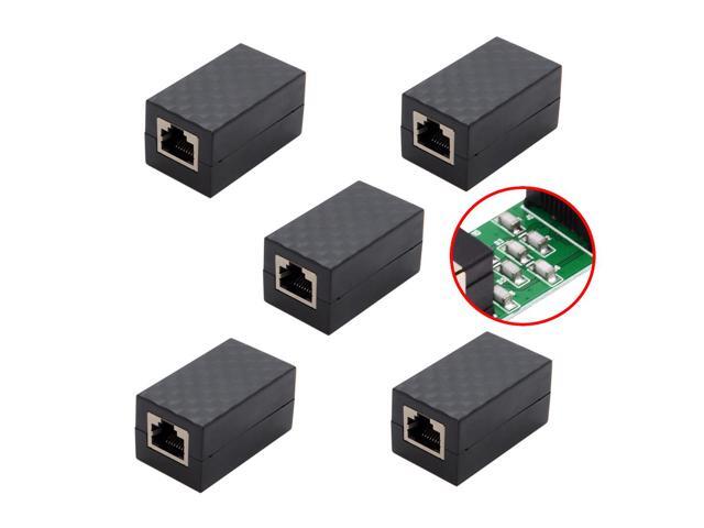 CY 5pcs/lot Lightning Protection RJ45 UTP STP CAT6 CAT5e Female to Female Network Lan Adapter Extender UT-013-5PCS