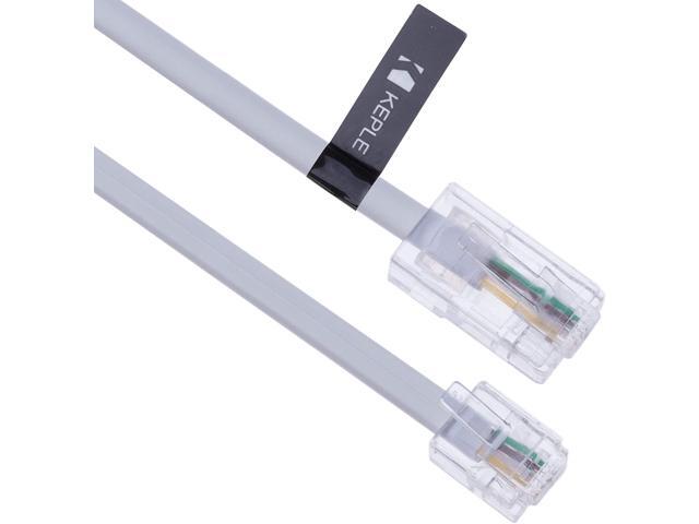 1M Rj11 To Rj45 Cable Rj11 To Rj45 Cable Phone Telephone Cord Rj11 6P4c To Rj45 8P8c Connector Plug Cable For Landline Telephone (White)